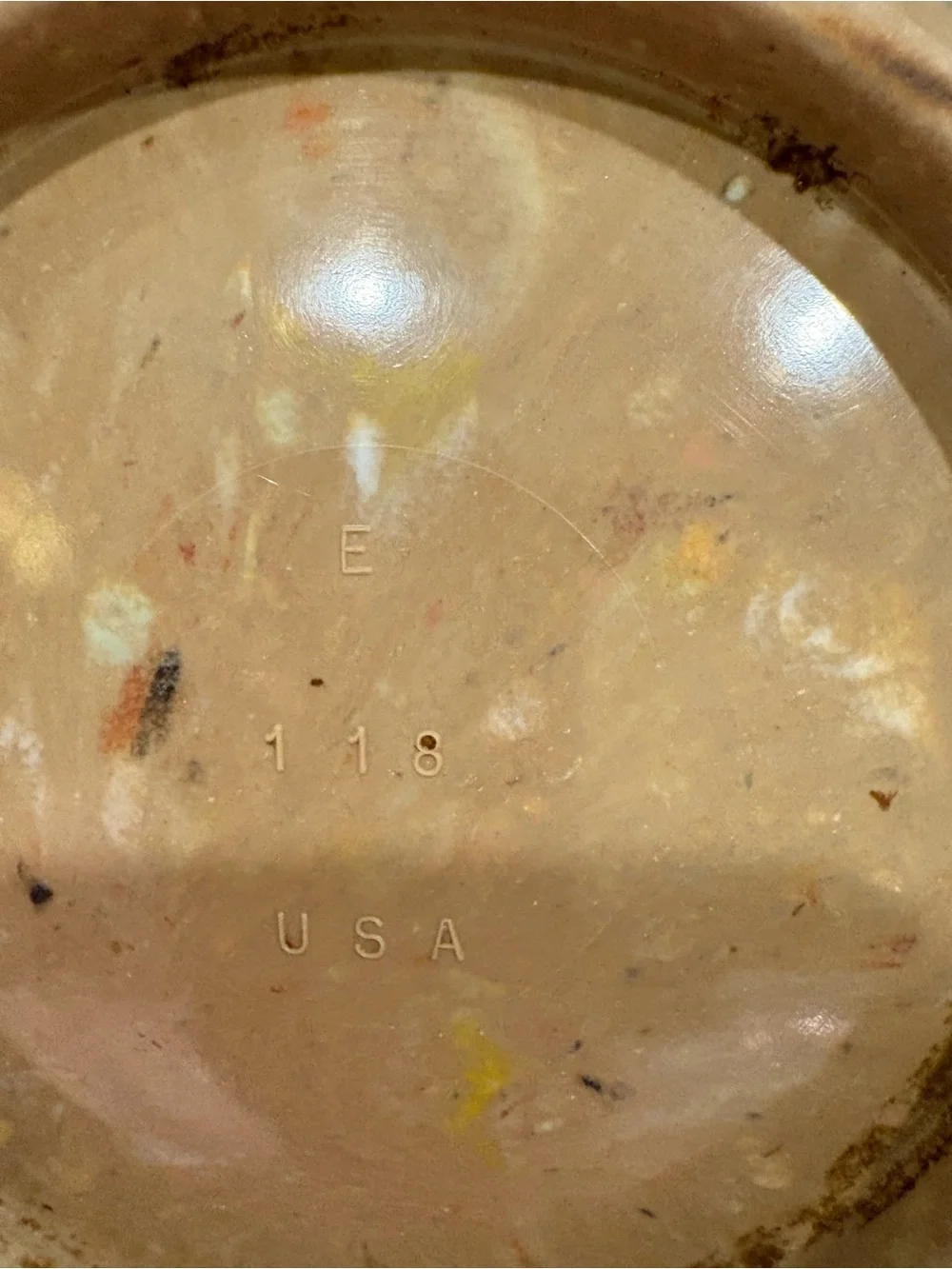 Vintage Texas Ware 118 E Melamine 10” brown Speckled Confetti mixing bowl